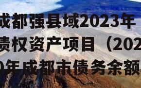 成都强县域2023年债权资产项目（2020年成都市债务余额）