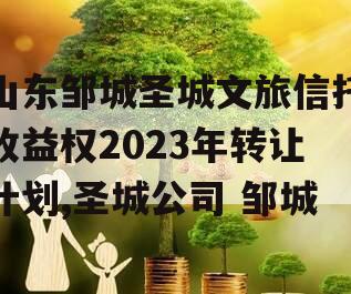 山东邹城圣城文旅信托收益权2023年转让计划,圣城公司 邹城