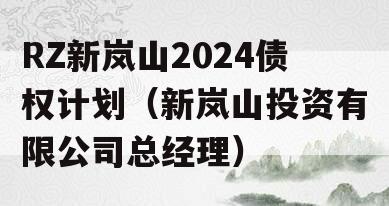 RZ新岚山2024债权计划（新岚山投资有限公司总经理）